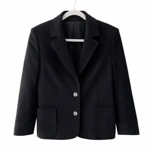 Vintage CELINE Black Wool Cashmere Blend Blazer Jacket Lined Women’s M